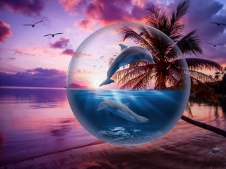 Пазл «Пара дельфинов»