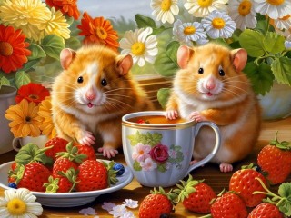 Пазл «Пара хомяков»