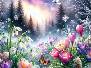 Пазл «Первые цветы»