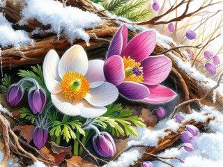 Пазл «Первоцветы»