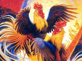 Пазл «Петухи»