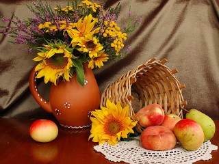 Пазл «Подсолнухи и вереск»