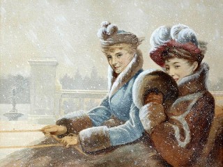 Пазл «Поездка в санках»