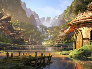 Пазл «Поселение у воды»