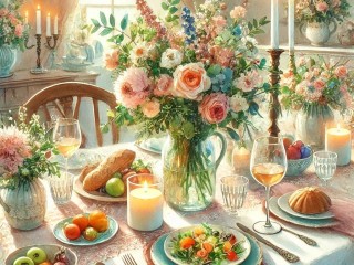 Пазл «При свечах»