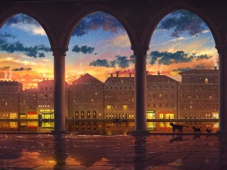 Пазл «Прогулка кошек»