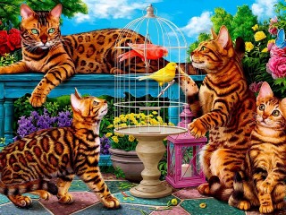 Пазл «Птичка в клетке»