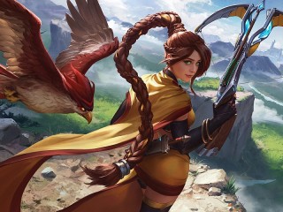 Пазл «Птица и девушка»