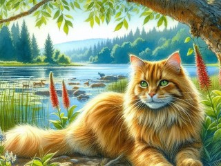 Пазл «Рыжий кот»