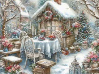 Пазл «Рождество в саду»