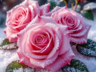 Пазл «Розы на снегу»