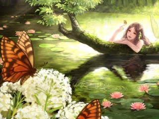 Пазл «Русалка с мотыльками»