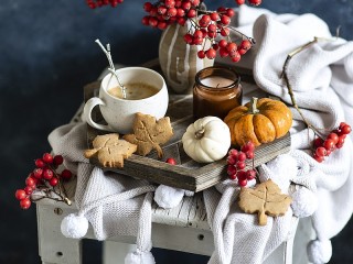 Пазл «Рябина и тыквы»