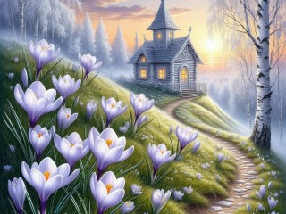 Пазл «Серебряный лес»