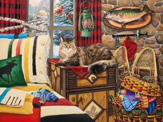 Пазл «Серьезный кот»