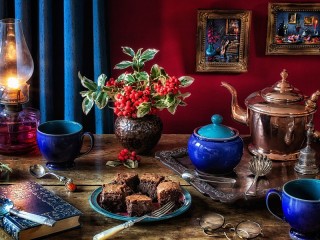 Пазл «Синие чашки»