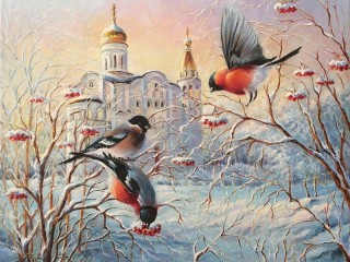 Пазл «Снегири»