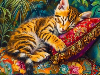 Пазл «Спящий котёнок»
