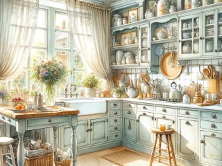 Пазл «Светлая кухня»