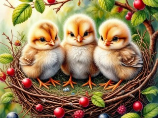 Пазл «Три птенца»