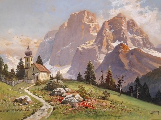 Пазл «Церковь в горах»