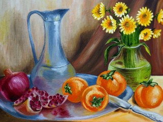 Пазл «Цветы и фрукты»