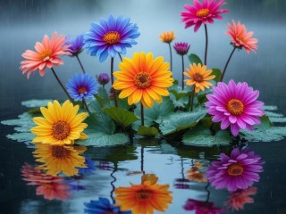 Пазл «Цветы на воде»