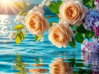 Пазл «Цветы над водой»