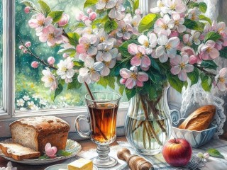 Пазл «Цветы яблони»