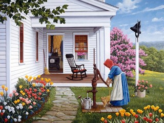 Пазл «У колонки»