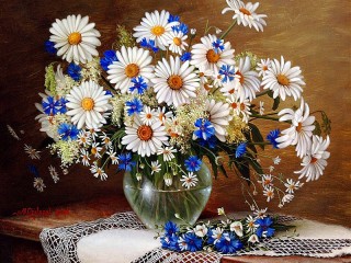 Пазл «Васильки и ромашки»