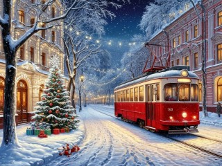 Пазл «Вечерний трамвай»