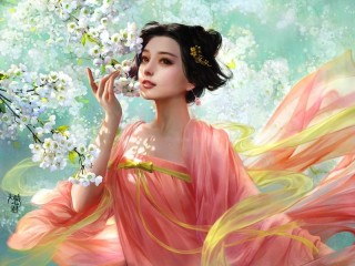 Пазл «Весна и девушка»