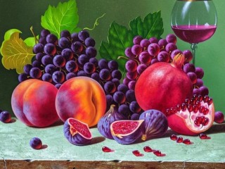 Пазл «Виноград и персики»