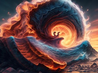 Пазл «Волна из раскалённого металла»