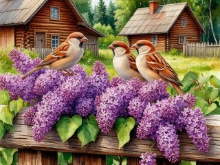 Пазл «Воробьи»