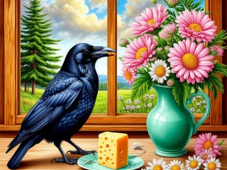 Пазл «Ворона и сыр»