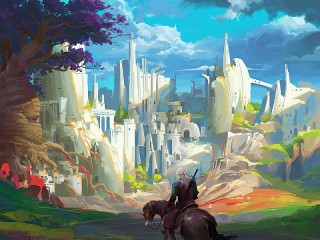 Пазл «Всадник и город»