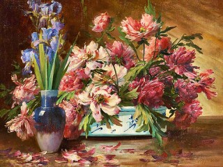 Пазл «Яркие букеты»