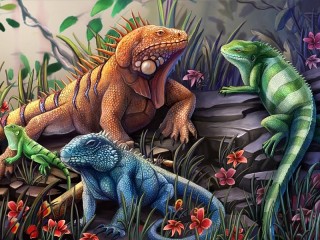 Пазл «Ящерицы»