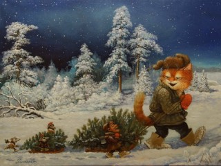 Пазл «Ёлочки к празднику»