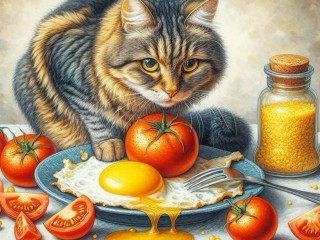 Пазл «Завтрак для кота»