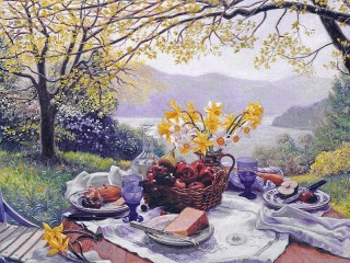 Пазл «Завтрак в саду»