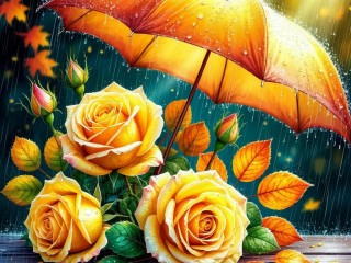 Пазл «Желтые розы»