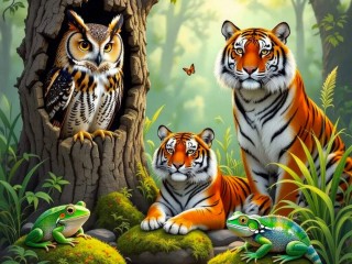 Пазл «Животные в лесу»