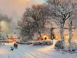 Пазл «Зима в посёлке»