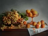 Пазл Абрикосы и виноград