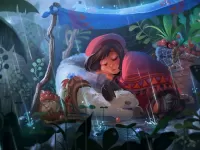 Пазл Альпака и девочка