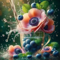 Пазл Анемоны и черника
