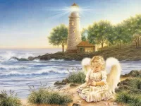 Пазл Ангел у моря